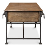 natural walnut with bleached gray desk 4 drawers horse detailing 