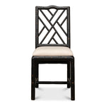 antique matte black bamboo dining chair 