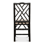 antique matte black bamboo dining chair 