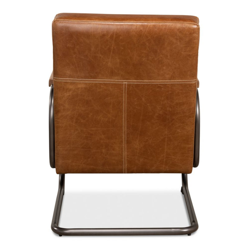 quilted brown leather chair 