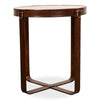 side accent table glass leather brass transitional