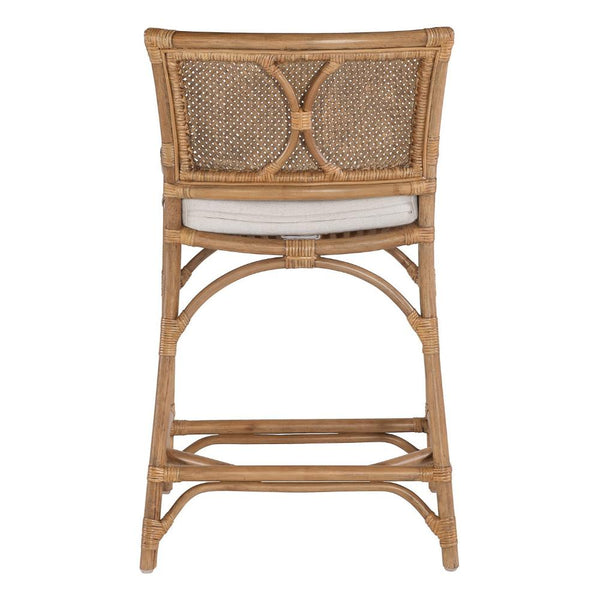 counter stool rattan honey brown seat cushion