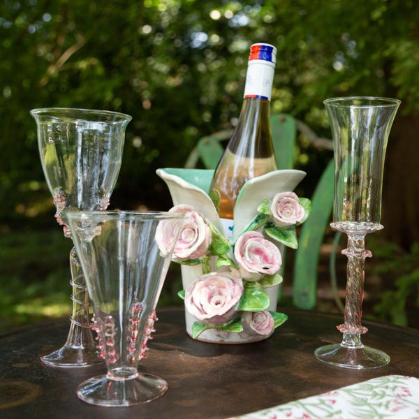 Handmade White + Pink Rose Vase