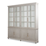 large bookcase display cabinet light grey distressed natural weather doors