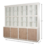large bookcase display cabinet antiqued white distressed natural weather doors
