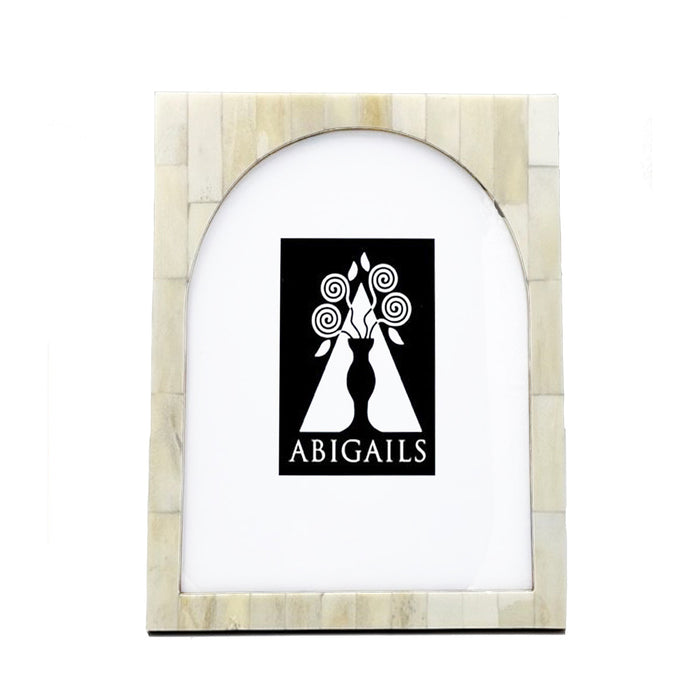 small white bone cream photo frame arched design 4 x 6
