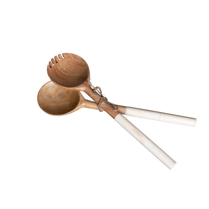 bone mango wood salad servers set