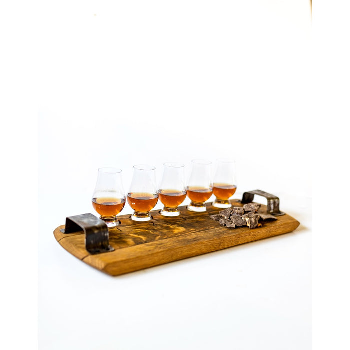 glencarin glasses tasting flight board