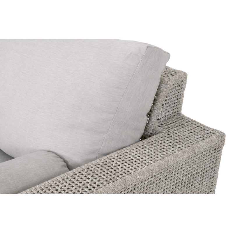 outdoor sofa woven rope taupe white