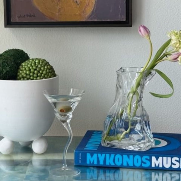 sack shaped glass vase small