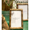 photo frame rectangle bamboo brass glass large
