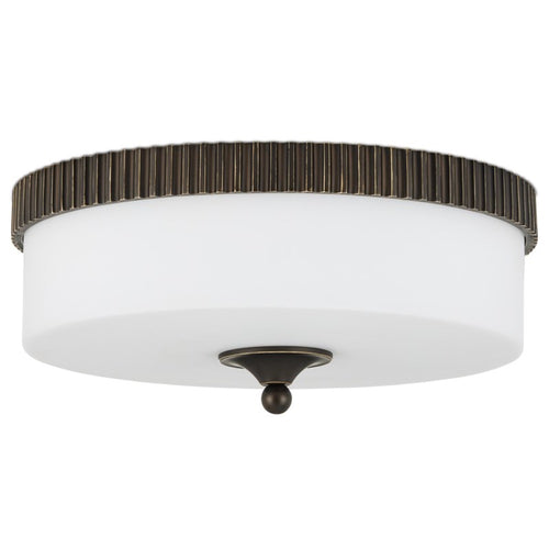 round ceiling mounted lighting fixture bronze finish frosted glass