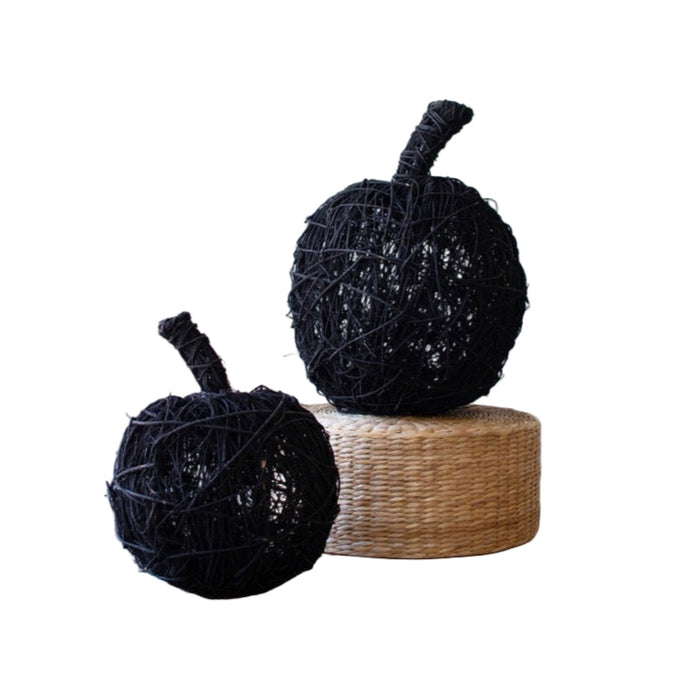 black painted twig pumpkins set of 2 small large