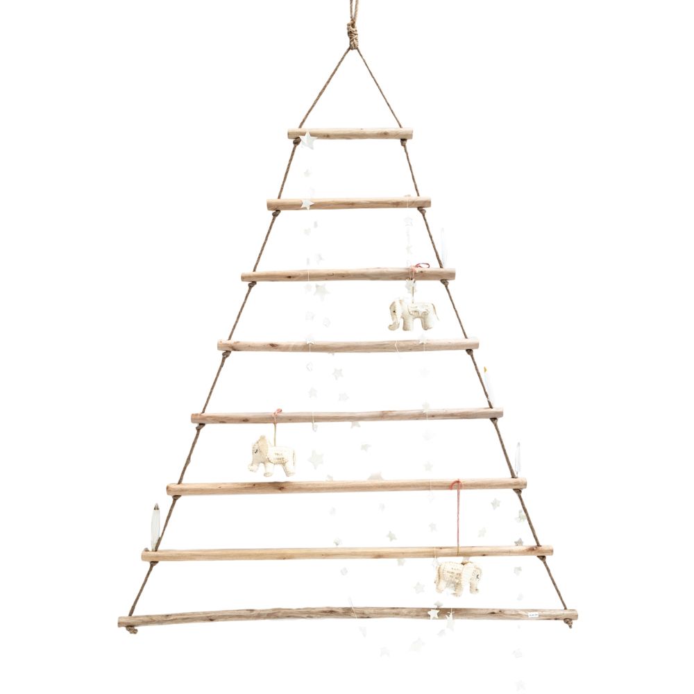 hanging triangle jute tree stick rungs