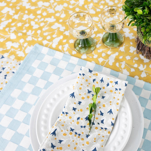 anna blue dijon napkins classic dainty modern floral pattern