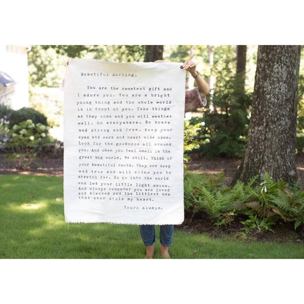 cream canvas love inspiration message wall hanging