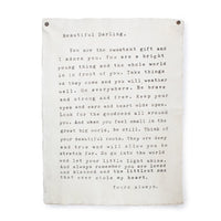 cream canvas love inspiration message wall hanging