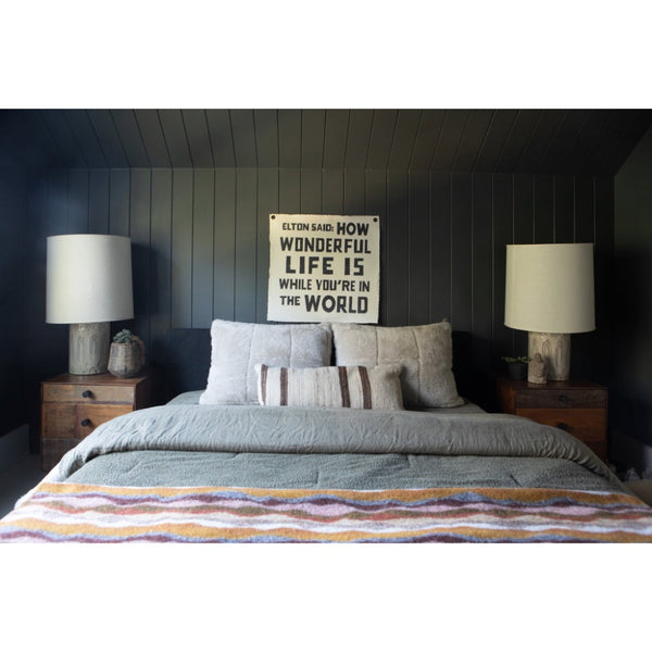 canvas wall tarp black cream grommets