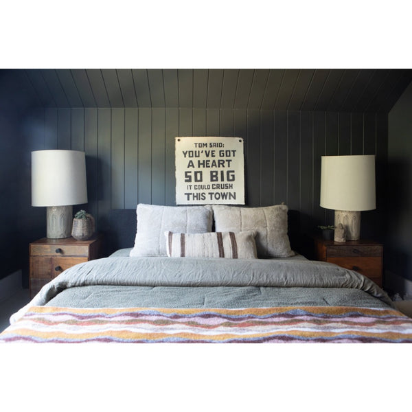 tom petty quote wall tarp canvas black cream grommets