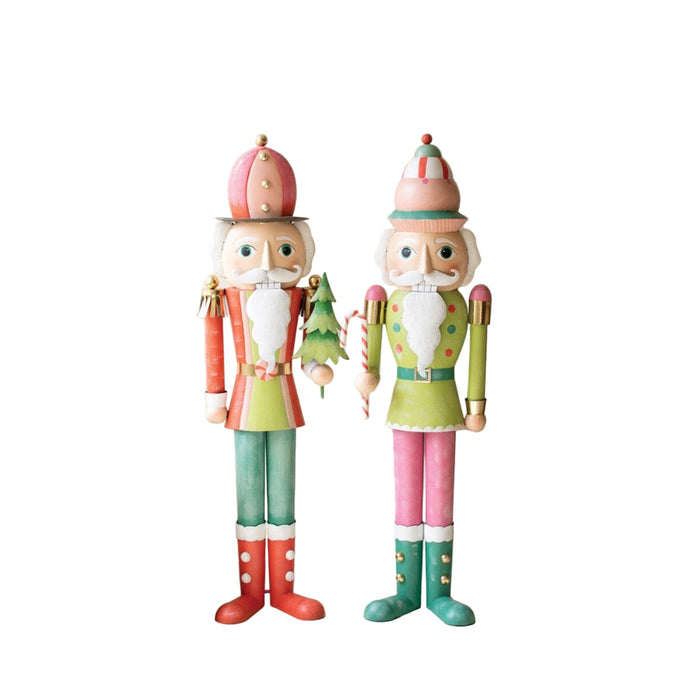 colorful tall metal nutcracker Christmas
