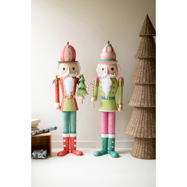 colorful tall metal nutcracker Christmas