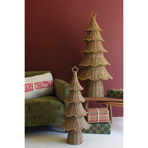 tan natural fiber woven Christmas tree 2