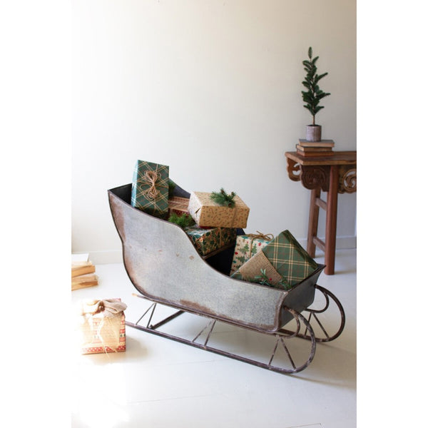 galvanized steel rust vintage sleigh