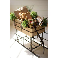 Christmas sled wood metal