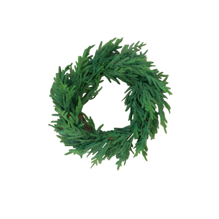 green faux fir wreath
