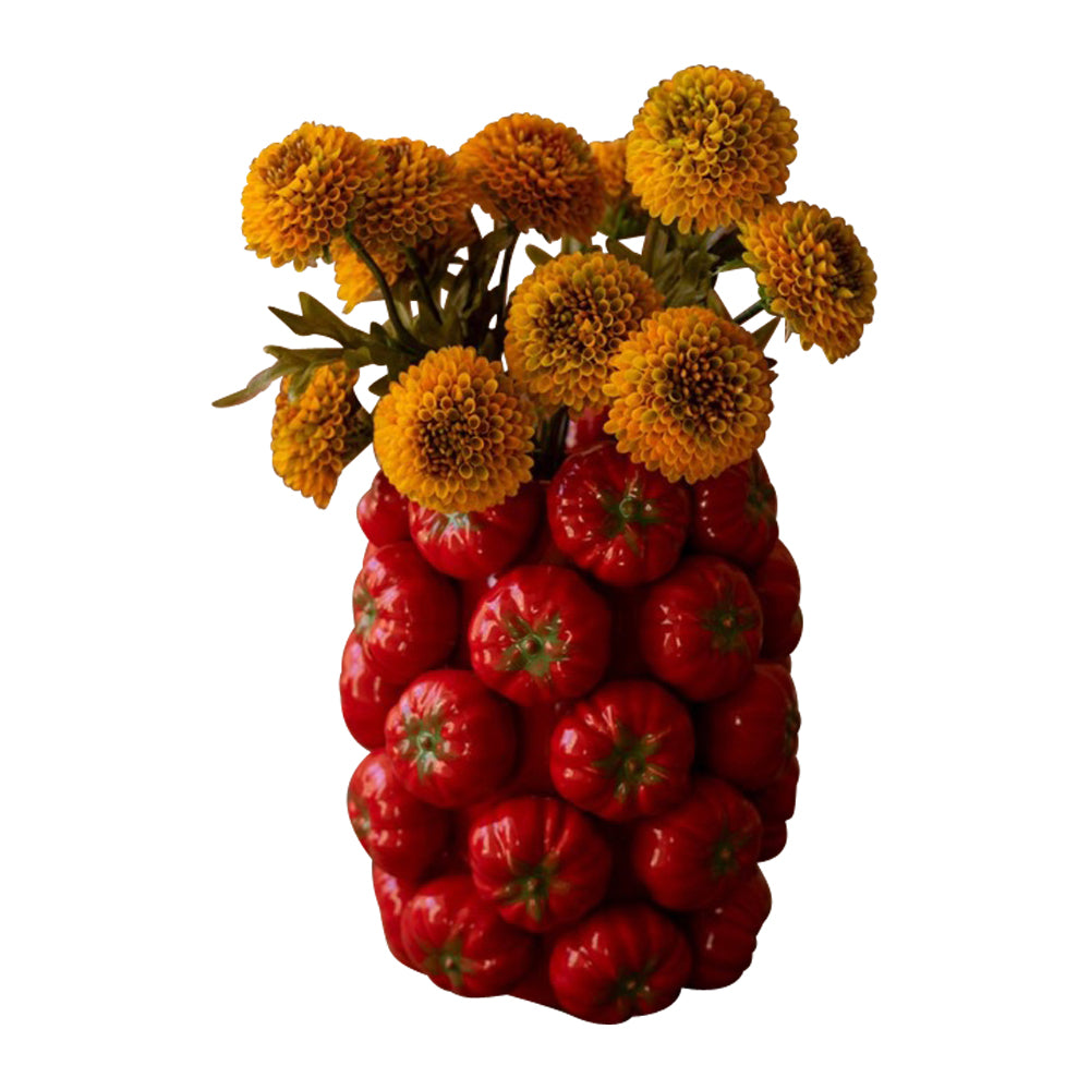 ceramic produce vase red tomato decorative