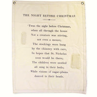 cream canvas wall hanging the night before christmas