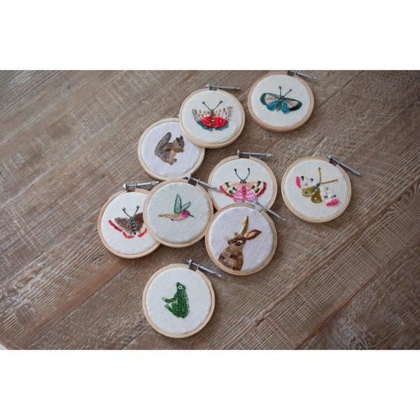 5 embroidery hoops small animal assortment