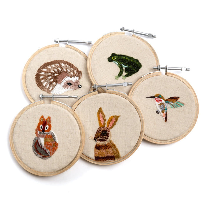 5 embroidery hoops small animal assortment