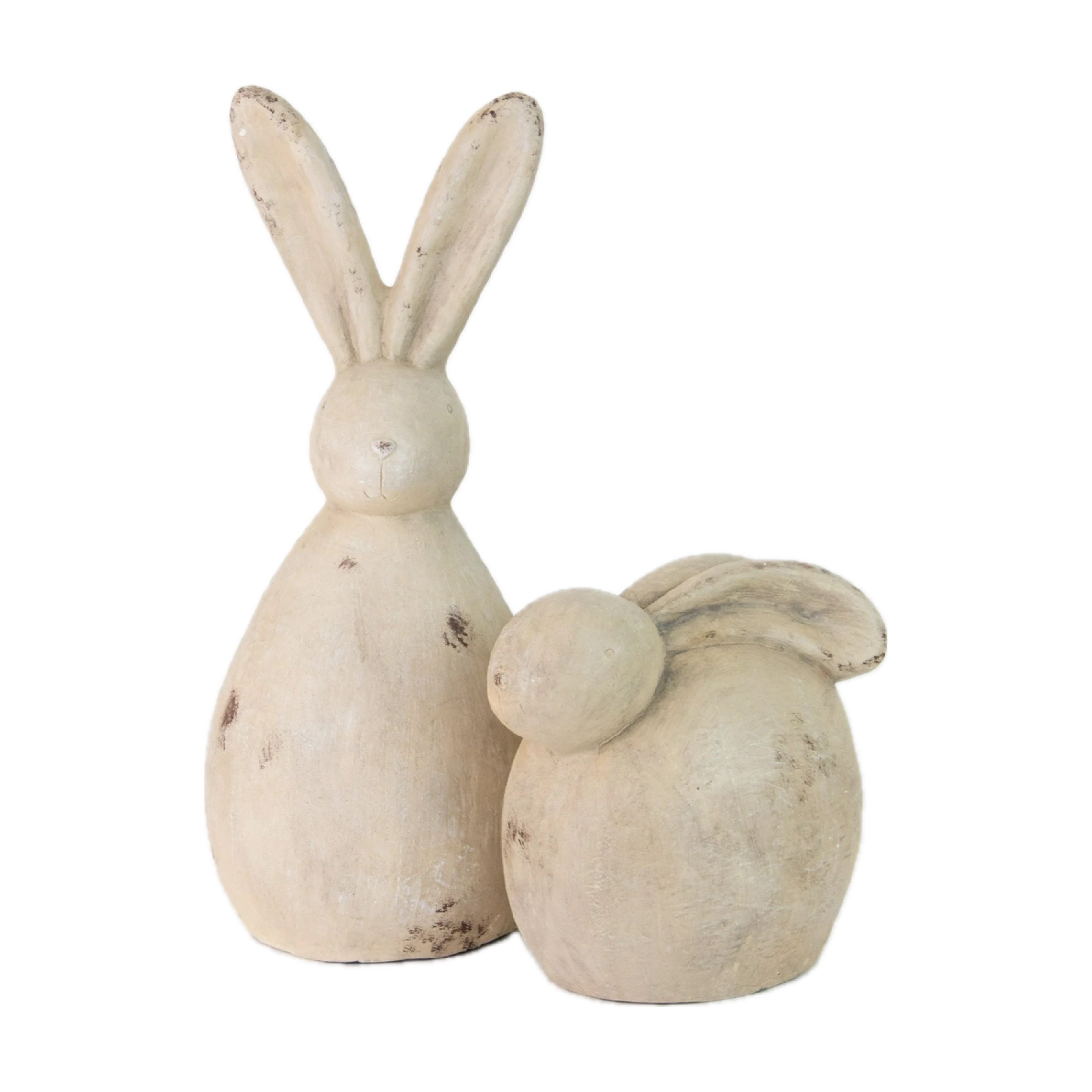 生まれのブランドで Outdoor/ Indoor Cement Desert Sage Rabbit Sculptures – BSEID トップス