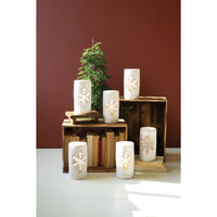 whitewashed clay luminary snowflake