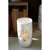 whitewashed clay luminary snowflake