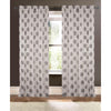 ivory linen sheer curtain panels grey polka dots