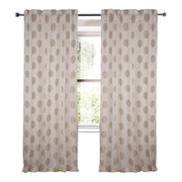 ivory linen sheer curtain panels natural color polka dots