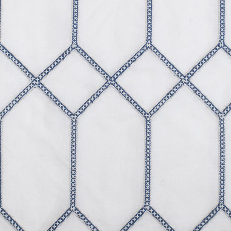 Drapery Curtain Panel White Grey Hexagon Rod Pocket