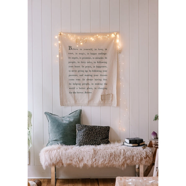 cream canvas encouragement inspiration words printed grommets