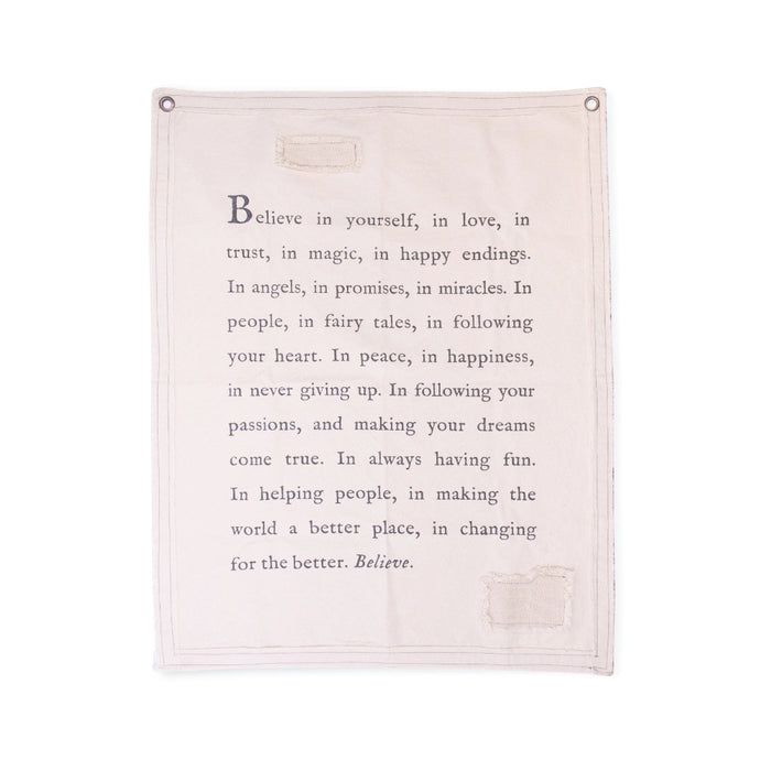 cream canvas encouragement inspiration words printed grommets