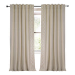 natural linen blend curtain panels natural ivory trim
