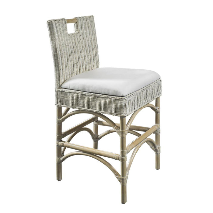 rattan white wash counter stool