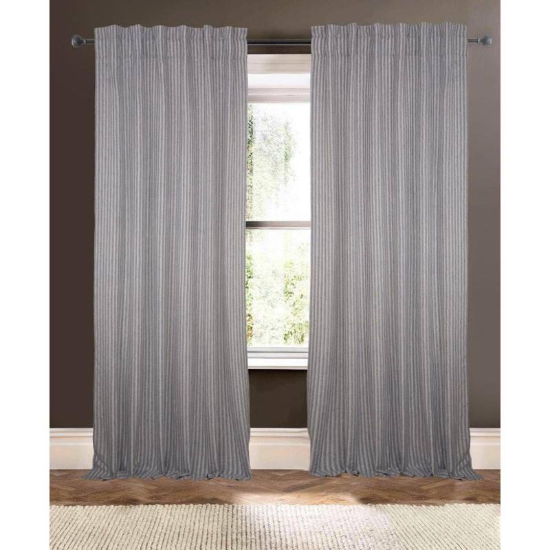 light blue and white stripe linen curtains