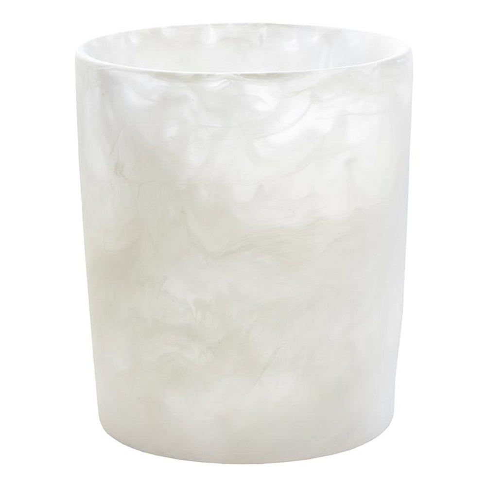 Set of 4 Resin White Tumbler Glasses by Santa Barbara Design Studio, featuring a marble-patterned, glossy finish.