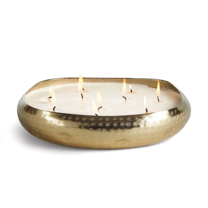gold round candle tin 10 wick