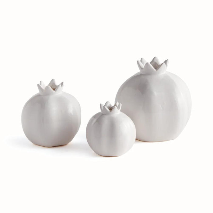 bud vases set white glossy pomegranate