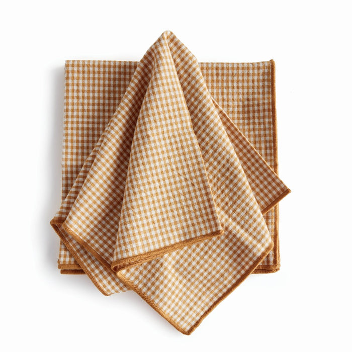 ochre gingham dinner napkin set