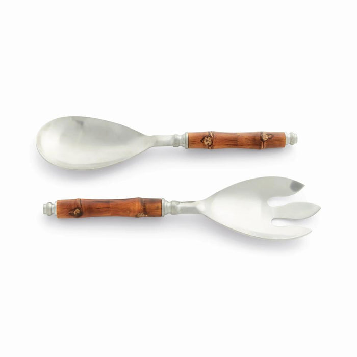 classic salad serving set bamboo handles