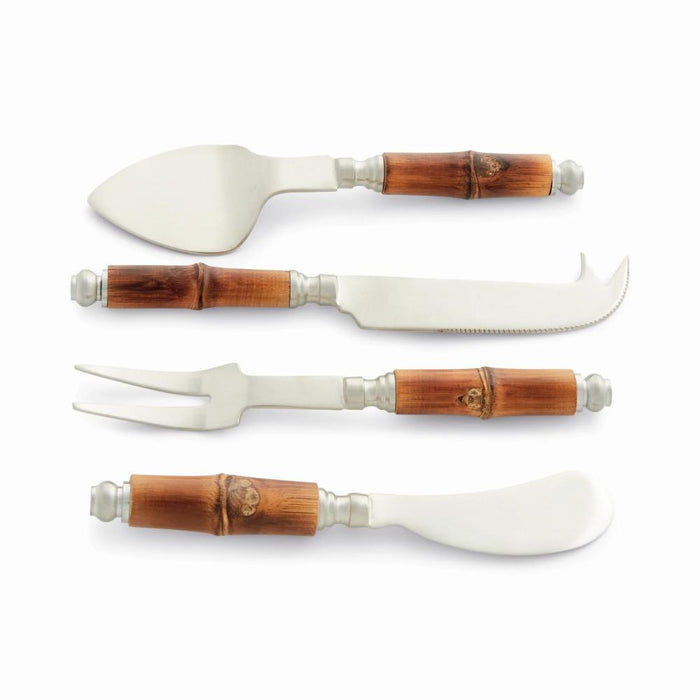 classic cheese knife set bamboo handles